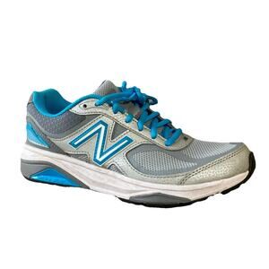 New Balance 1540v3 Shoes Womens 8 Silver Gray Polaris Blue Daily Rollbar Walking